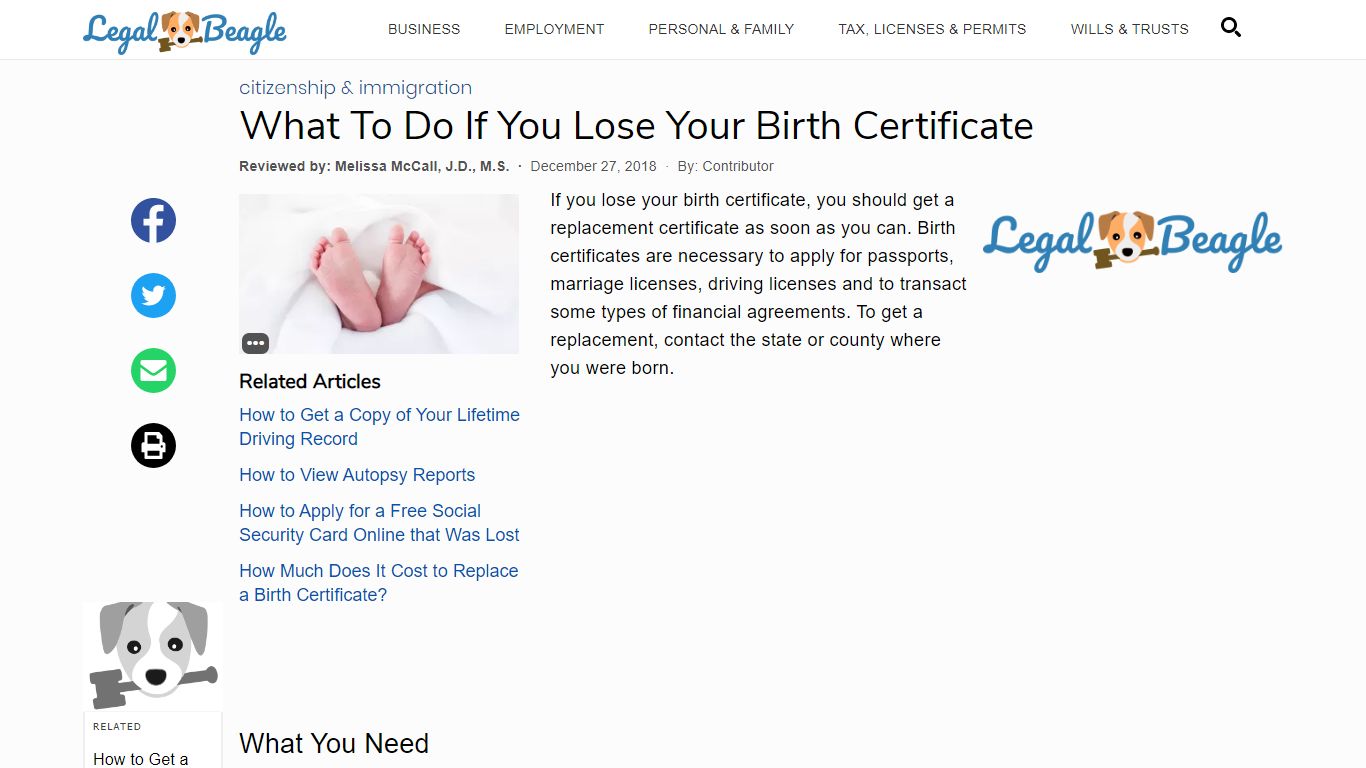 What To Do If You Lose Your Birth Certificate | Legal Beagle